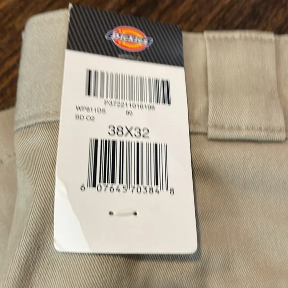 Dickies Skinny Fit Straight Leg Twill Work Pant Khakis 38x32 - Picture 3 of 5